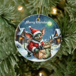 Ornamento De Cerâmica Naughty List Delivery: The Goblin Clause Chronicle