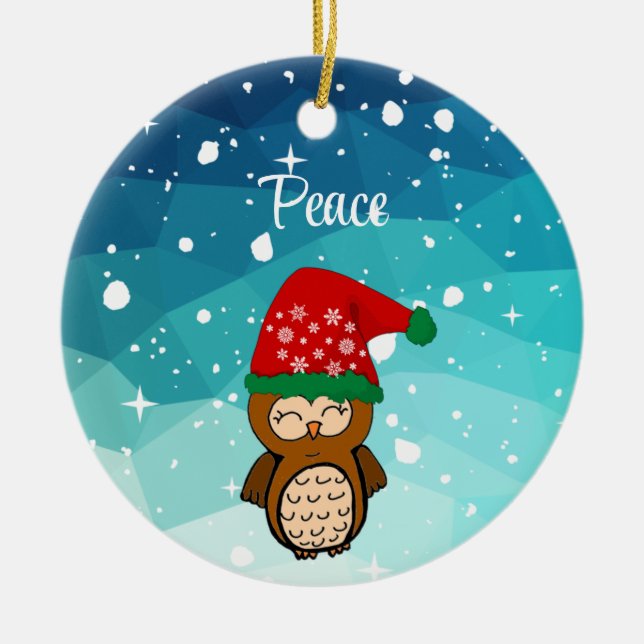 Ornamento De Cerâmica Navidades Kawaii Coroa Felicidade (Frente)