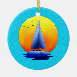 Ornamento De Cerâmica Navigação do catamarã