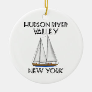 Ornamento De Cerâmica Navigação o Rio Hudson New York