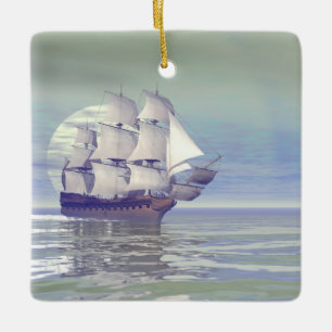 Ornamento De Cerâmica Navio comercial antigo - renderização 3D