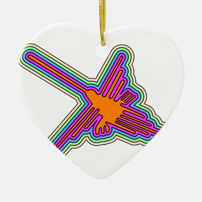 Ornamento De Cerâmica Nazca Hummingbird Peru Drawing (Frente)