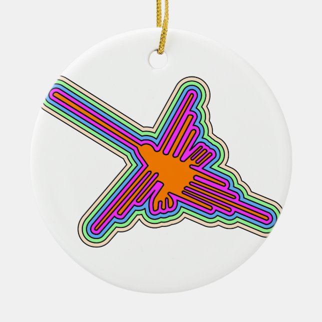 Ornamento De Cerâmica Nazca Hummingbird Peru Drawing (Frente)