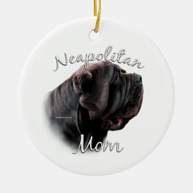 Ornamento De Cerâmica Neapolitan Mastiff Mãe 2 (Frente)