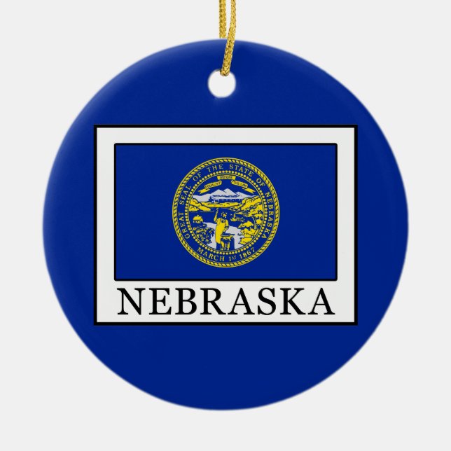 Ornamento De Cerâmica Nebraska (Frente)