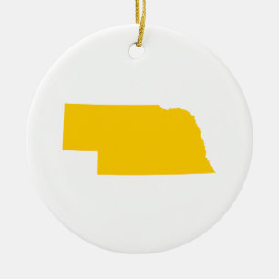 Ornamento De Cerâmica Nebraska no ouro