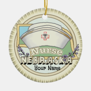 Ornamento De Cerâmica Nebraska Nurse