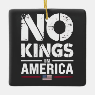Ornamento De Cerâmica Nenhum Rei na Bandeira Patriótica Americana
