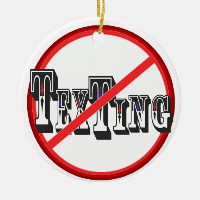 Ornamento De Cerâmica Nenhum Texting (Frente)