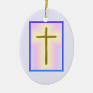 Ornamento De Cerâmica Neon Cross