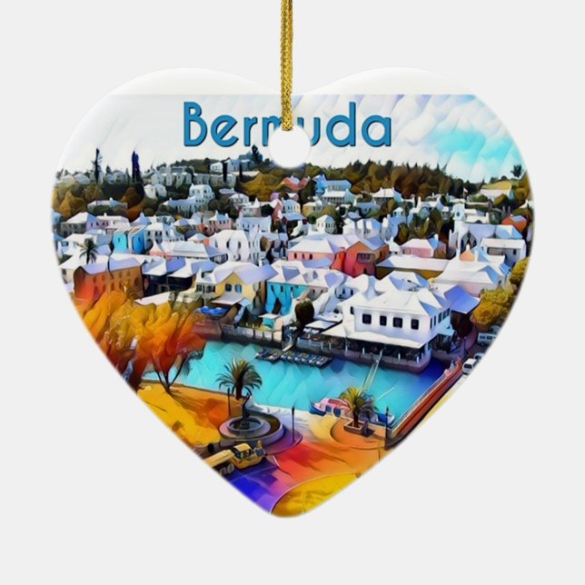 Ornamento De Cerâmica Neon Pop Bermuda (Verso)