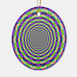 Ornamento De Cerâmica Neon Pulse Ornament
