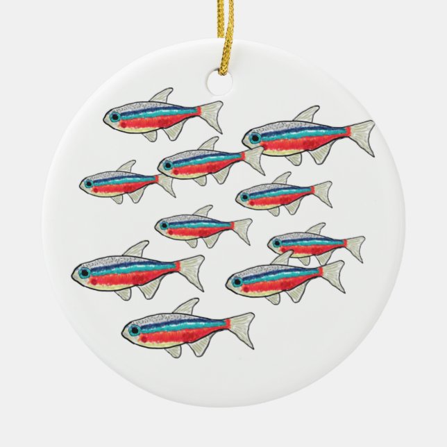 Ornamento De Cerâmica Neon Tetra (Frente)