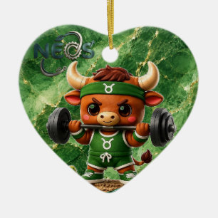 Ornamento De Cerâmica Neos Zodíaco Kawaii Touro