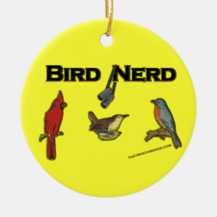 Ornamento De Cerâmica Nerd de pássaro