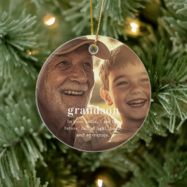 Ornamento De Cerâmica Neto | Presente de Natal de Foto Sentimental