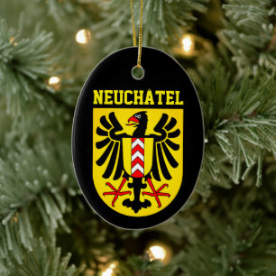 Ornamento De Cerâmica Neuchâtel casaco de braços, Suiça