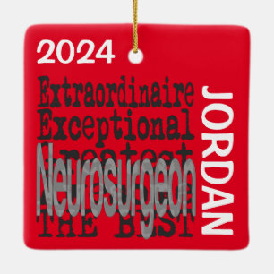 Ornamento De Cerâmica Neurocirurgião Extraordinário PERSONALIZADO