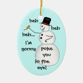 Ornamento De Cerâmica Neve de Natal engraçada
