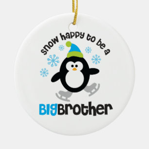 Ornamento De Cerâmica Neve feliz ser um big brother