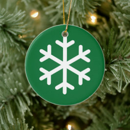 Ornamento De Cerâmica Neve Floco Verde Cerâmica de Natal