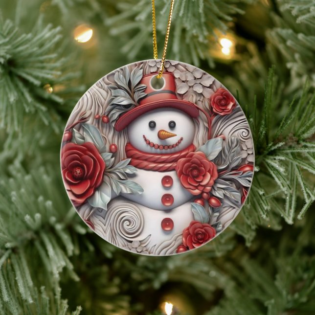 Ornamento De Cerâmica Neve Natal 3D (Árvore)