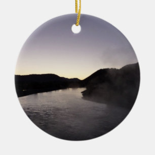 Ornamento De Cerâmica Nevoeiro matinal no rio Jackson em Grand Teton