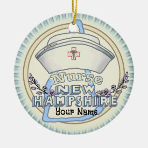 Ornamento De Cerâmica New Hampshire Nurse