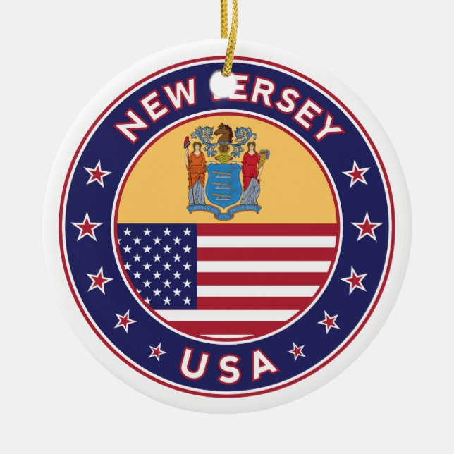Ornamento De Cerâmica New Jersey, adesivo de Nova Jersey, capa de telefo (Frente)