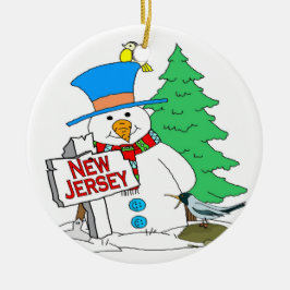 Ornamento De Cerâmica New Jersey Snowman
