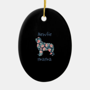 Ornamento De Cerâmica Newfie mama mãe de cão da Terra Nova presente