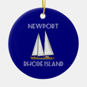 Ornamento De Cerâmica Newport Rhode - navigação da ilha