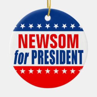 Ornamento De Cerâmica "NEWSOM for PRESIDENT"