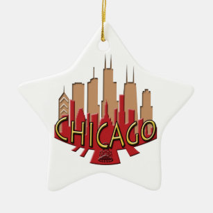 Ornamento De Cerâmica Newwave da skyline de Chicago quente