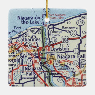 Ornamento De Cerâmica Niagara Falls Vintage Map