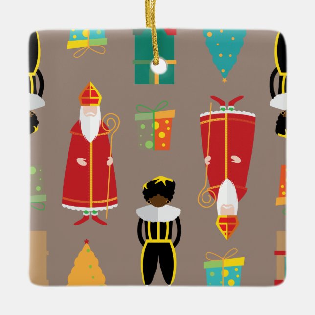 Ornamento De Cerâmica nicholas de ruas de natal (Frente)