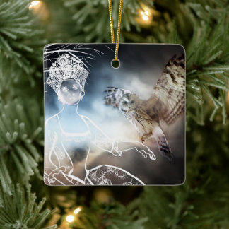 Ornamento De Cerâmica Night Owl