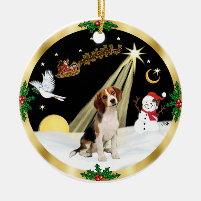 Ornamento De Cerâmica NightFlight - Beagle (Frente)