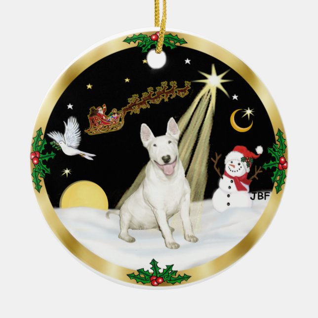 Ornamento De Cerâmica NightFlight - Bull Terrier (Frente)