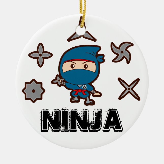 Ornamento De Cerâmica Ninja Boy (Frente)