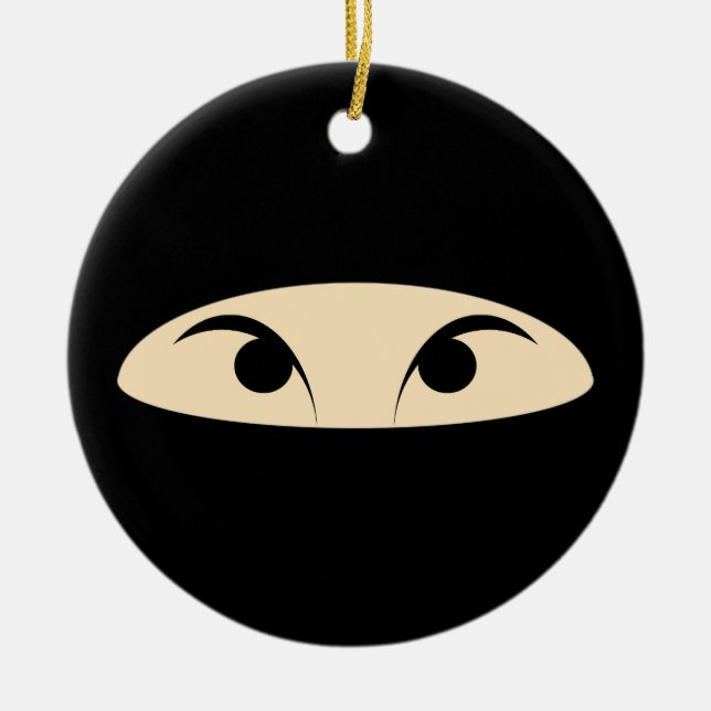 Ornamento De Cerâmica Ninja enfrenta (Frente)