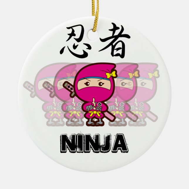 Ornamento De Cerâmica Ninja Girl (Frente)