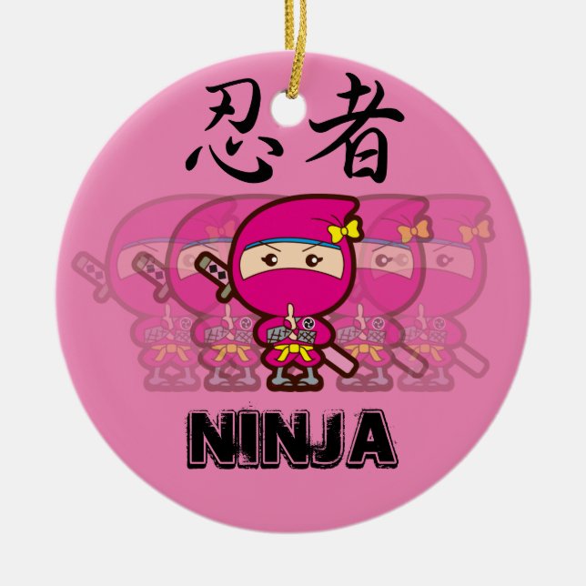 Ornamento De Cerâmica Ninja Girl (Frente)