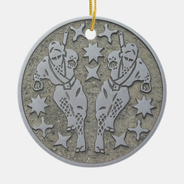 Ornamento De Cerâmica Ninja Manhole (Frente)
