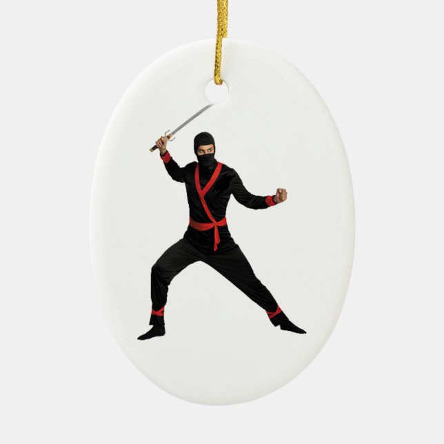 ORNAMENTO DE CERÂMICA NINJA MODERNO DO DIA (Frente)