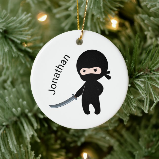 Ornamento De Cerâmica Ninja Tiny Raiva, Nome Personalizado (Árvore)