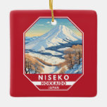 Ornamento De Cerâmica Niseko Hokkaido Japão Viagem Art Vintage<br><div class="desc">Niseko Winter art design mostrando a paisagem de inverno.</div>