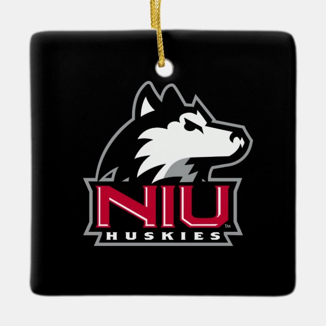 Ornamento De Cerâmica NIU Huskies (Frente)