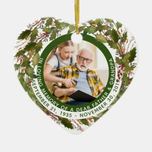 Ornamento De Cerâmica No Adorável Memória Pai Vovô Memorial Natal