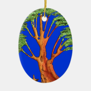 Ornamento De Cerâmica No céu azul: Coleção de Árvores Acácia